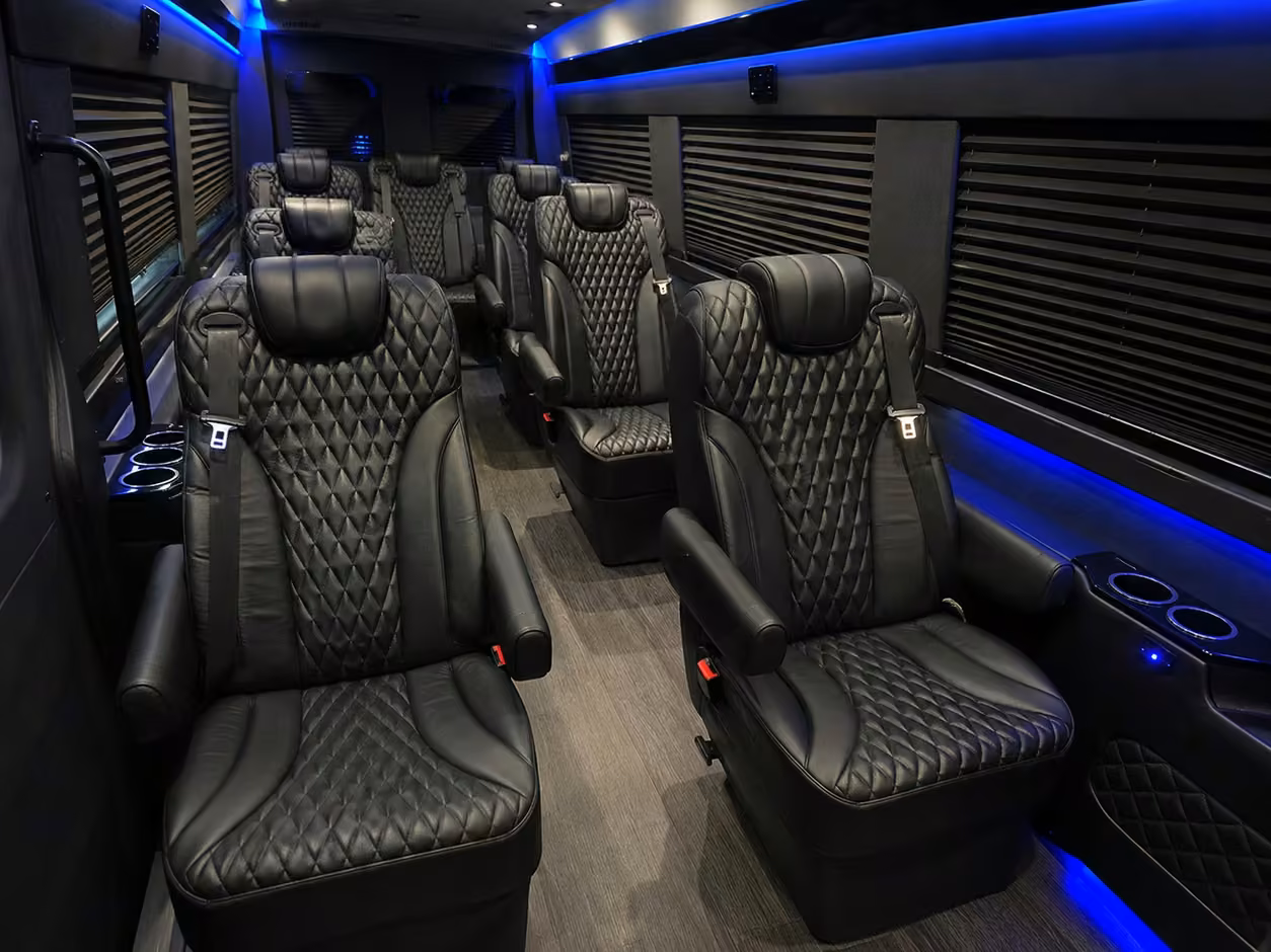 sprinter van rental with driver inside