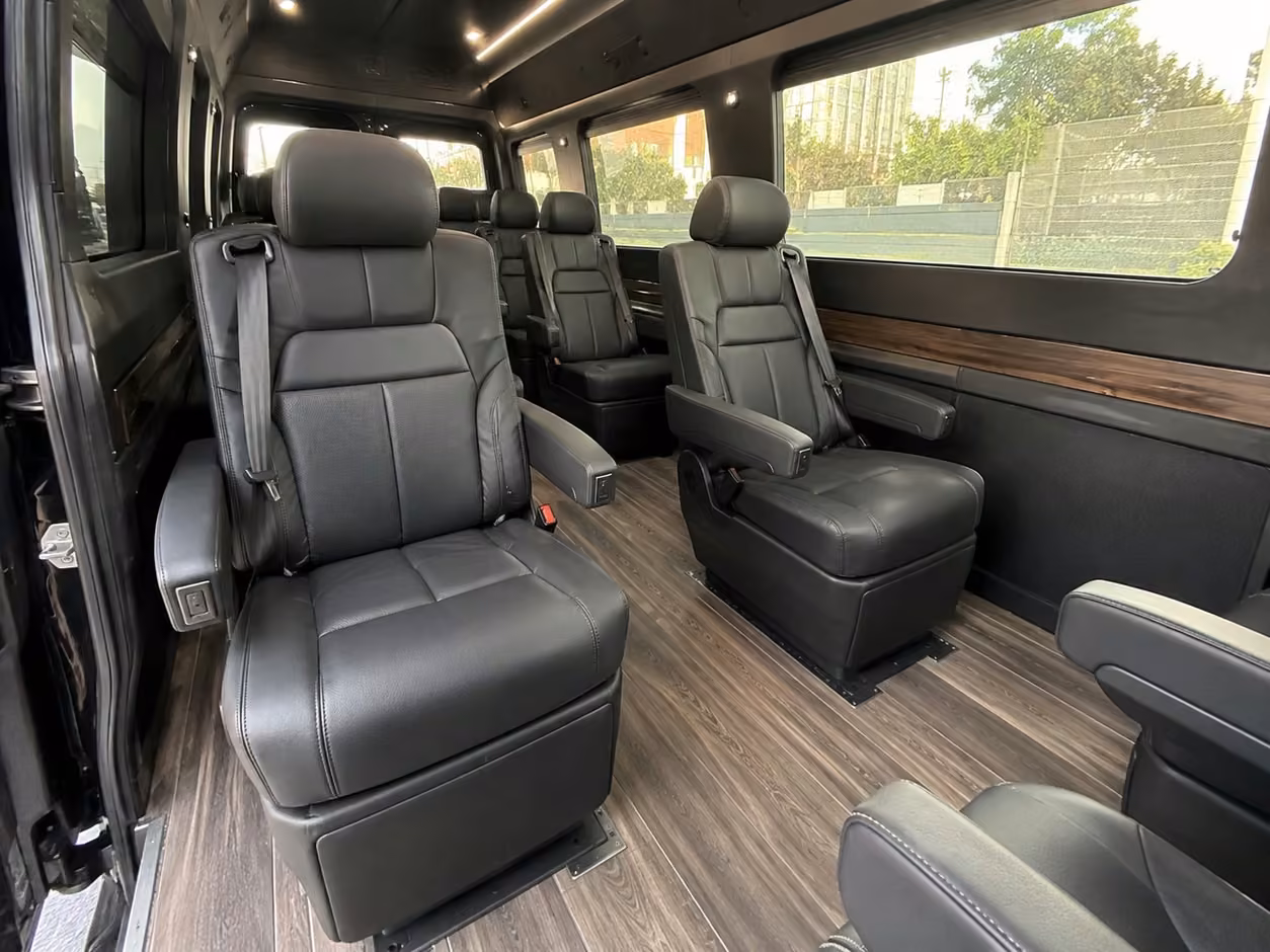 sprinter van rental with driver interior